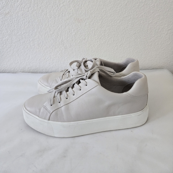 Vince Benfield Leather Platform Sneakers Cafe Au Lait Color Size 38.5 or US 8 - Picture 8 of 15
